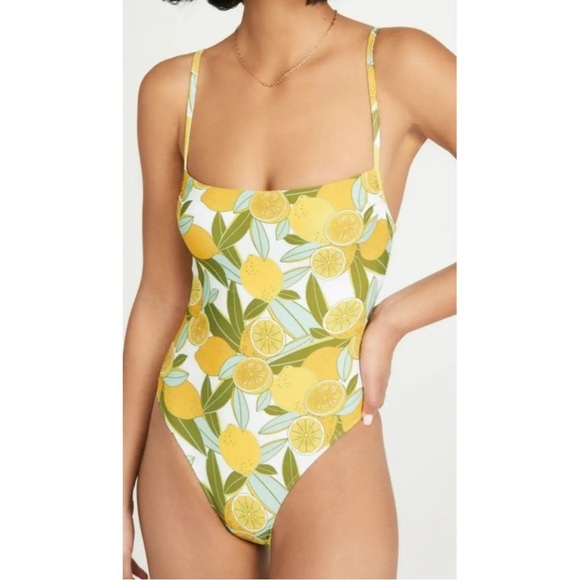NWT Andrea Iyamah Sari One Piece Bathing Suit Lemon Print Swimsuit Size XS - Picture 1 of 9